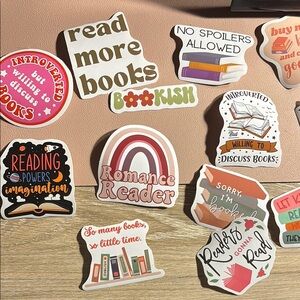 Mystery pack of book lover stickers 10 piece (not pictured)